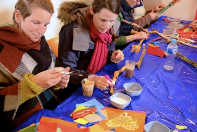 crafting for charity at Yogafest Retreat Somers